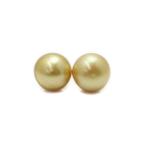 Yahoo! Yahoo!ショッピング(ヤフー ショッピング)真珠 パール ピアス 南洋白蝶真珠 パール ピアス K18 14mm-15mm ナチュラルゴールドカラー 大珠 大粒 スタッド