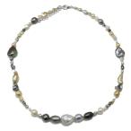 真珠 パール ネックレス 南洋白蝶真珠 黒蝶真珠 南洋ケシパール 黒蝶ケシパール マルチカラー カジュアル 15788