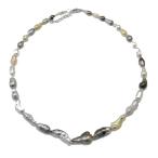 真珠 パール ネックレス 南洋白蝶真珠 黒蝶真珠 南洋ケシパール 黒蝶ケシパール マルチカラー カジュアル 15789