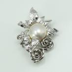 真珠 パール ブローチ マベ真珠 パール ブローチ マベ 12mm ホワイトカラー デザイン シルバー ブローチ兼ペンダント 6月誕生石 6424