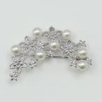 真珠 パール ブローチ あこや真珠 パールブローチ 6.5mm-7mm 7pcs ホワイトピンクカラー シルバー デザイン アコヤ本真珠 冠婚葬祭 卒業式 入学式 7665