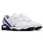 セール♪ 2024年モデル フットジョイ メンズ ツアーアルファ トリプルボア ソフトスパイク ゴルフシューズ 55547 ホワイト/ネイビー/レッド