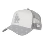 新作 2025年モデル ニューエラ ユニセックス キャップ 9FORTY A-Frame トラッカー MLB Jacquard ロサンゼルス・ドジャース 14388618 グレー/ホワイト 有賀園