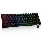 メカニカルキーボードゲーミングキーボード機械式ワイヤレス 2.4GHz＆USB有線 両対応 充電式 コンパクトゲーミングキーボード青軸61キー防衝突
