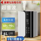 加湿器 2を1発撮る 大容量 空気清浄 ハイブリッド加湿器 自動湿度調節 四重除菌 6段階 スチーム式 イオン除菌 UVライト 超音波式 次亜塩素酸水対応