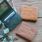 ショッピングメッセージカード無料 二つ折り財布 薄型 コンパクト 小銭入れなし かわいいアニマル柄 ダコタ Dakota アニマーレ 動物パズル 0030203