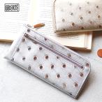 ショッピングメッセージカード無料 L字ファスナー長財布 薄型 レース生地型押し ドット LiBERTE リベルテ フルート 日本製 本革 0350802