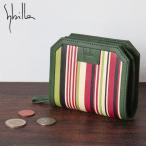 ショッピングメッセージカード無料 二つ折り財布 プリント ユニーク  ラウンドファスナー 牛革 sybilla シビラ アルマ 5470521