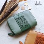 二つ折り財布 ラウンドファスナー小銭入れ 琥珀 レーザーカット sybilla シビラ アンバール 5470581