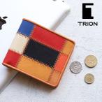 ショッピングメッセージカード無料 二つ折り財布 TRION トライオン 財布 DPC802MR 本革 パネルレザー パッチワーク 野球 グローブ