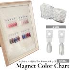 マグネット式 クリア カラーチャート 【 約40枚入り】ネイルチップ ロング ミディアム オーバル ジェルネイル ネイルカラーチャート ネイルサンプル 磁石