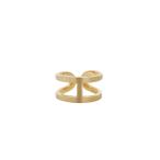 XOLO JEWELRY / ショロ　ジュエリー ： H Ring with Hair Line -Gold- ： XOR112-GOLD[COR][REA][コンパクト]