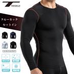 テセウス コンプレッション 接触冷感 COOL 長袖 ウェア メンズ インナー シャツ クルーネック セットイン ゴルフ シャツ メンズ インナー THESEUS
