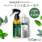 ペパーミント&ユーカリ 天然アロマ 消臭スプレー 3点セット(100ml＋100ml詰替用×2) アロマスプレー ルームフレグランス 芳香剤 車 アロミックスタイル