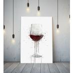 赤 ワイン グラス ポスター 高級 キャンバス フレーム 付 絵 A1 アート パネル 北欧 海外 絵画 抽象 カフェ バー おしゃれ インテリア