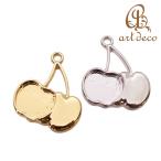 Yahoo! Yahoo!ショッピング(ヤフー ショッピング)チャーム ペンダントトップ さくらんぼ チェリー 10個 11mm×13mm アクセサリー パーツ ハンドメイド オリジナル 材料 金具 装飾 カラワク 空枠