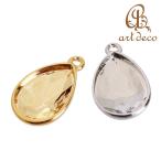 Yahoo! Yahoo!ショッピング(ヤフー ショッピング)アクセサリー パーツ ペンダントトップ チャ−ム しずく 粘土 土台 10個 19.5mm×14.5mm ハンドメイド 材料 卸 装飾 カラワク 空枠 石座