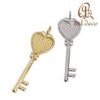 Yahoo! Yahoo!ショッピング(ヤフー ショッピング)アクセサリー パーツ ペンダントトップ ハート 鍵 キー 粘土 土台 10個 ハンドメイド 材料 卸 装飾 カラワク 空枠 63mm