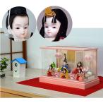 かわいい雛人形　プリンセス雛人形　小型で可愛い　コンパクト　木目込み人形五人飾り　希雛　ピンクケースセット　(３KM-3133-NB)
