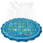 【在庫品限り】Auskang 噴水マット 水遊び 170CM直径 おもちゃ プレイマット 噴水プール 子ども用 親子水遊び 芝生遊び プールマット 家庭用 夏対策 熱対策