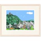 絵画  吉岡浩太郎  緑の城下町   版画  インテリア