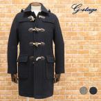 秋冬 g-stage 2WAYダッフル コート  ウール 暖か ニット伸縮 着脱フード トグル釦 防寒 ホッコリ 上品 クラシック トラッド プレッピー メンズ ジーステージ
