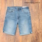 春夏 AMERICAN EAGLE 快適デニム ハーフパンツ 伸縮性◎ ダメージ加工 こなれ感 ジーンズ 半パン ショーツ メンズ アメリカン イーグル