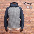 【期間限定ポイント15倍】【アウトレット】g-stage パーカー ダウンファブリック ストレッチ スエード調 千鳥格子 防寒 機能性 レトロ メンズ 40代 50代