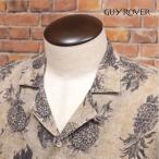 【期間限定ポイント5倍】春夏 GUY ROVER 開襟シャツ 2650GR358LJ さっぱり麻 清涼 パイナップル柄 イタリア製 長袖 ギローバー メンズ