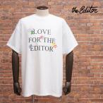 【期間限定ポイント5倍】THE EDITOR イタリア製Tシャツ S3U717 ジャージー快適 花&ロゴ 丸首 半袖 メンズ ジ エディター