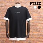 PYREX 丸首Tシャツ 大きいサイズ 21IPB42537 バイカラー バックプリント ストリート 半袖 パイレックス メンズ ヴァージル・アブロー