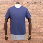 【期間限定ポイント5倍】PAOLO PECORA 丸首カットソー スラブ混ジャージー バイカラー 無地 半袖 パオロ ペコラ メンズ インポート