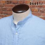 【期間限定ポイント5倍】24春夏 04651/A TRIP IN A BAG バンド襟シャツ 6300.005 LINEN GURU さっぱり麻 無地 長袖 メンズ インポート
