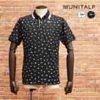 【期間限定P15倍 閉店SALE】【アウトレット】MUNITALP 半袖ポロシャツ 004-28540 日本製 クローバー柄 ゴルフ スポーツ メンズ ムニタルプ