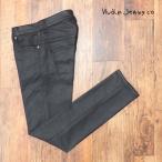 【期間限定ポイント5倍】Nudie Jeans イタリア製デニムパンツ Thin Finn 112431 Back 2 Black オーガニック綿 伸縮 テーパード 万能 メンズ