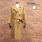 【期間限定P11倍 閉店SALE】D/him コート 0707-000-221 日本製 アスペロ綿 レーザーカット 圧着 TECLOR ベルト付き ダブルブレスト メンズ 紳士 ディーヒム