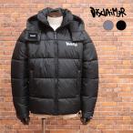 【期間限定ポイント10倍】秋冬 DISCLAIMER フード付きパデッドジャケット  中綿 エコダウン ロゴ プリント ストリート メンズ ディスクライマー