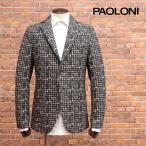 ショッピングポイント10倍 【期間限定ポイント10倍】秋冬 PAOLONI 快適ジャケット 裏起毛ジャージー 伸縮 チェック柄 2ボタン パオローニ メンズ トラッド ビジカジ