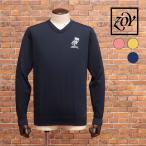【期間限定ポイント10倍】ZOY 長袖ニット 071424700  Vネック 撥水 抗菌 防臭 ロゴ刺繍 通年 オールシーズン対応 ゴルフ メンズ 紳士 ゾーイ