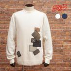 ショッピングパッチワーク 【期間限定ポイント10倍】秋冬 BOB 丸首ニット 074731749 ウール カシミヤ混ハイゲージ パッチワーク イタリア製 ボブ メンズ 遊び心