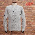 【期間限定ポイント10倍】秋冬 BOB ケーブル編みニット 074731752 ウール アルパカ混 ハンド刺繍 イタリア製 ボブ レトロ メンズ 上品