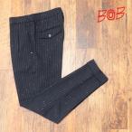 ショッピングレトロ 【期間限定ポイント10倍】秋冬　BOB スラックス パンツ 074731403 綿ウール混ストライプ イタリア製 ツータック ジョッパーズ メンズ ボブ