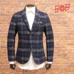 ショッピングレトロ 【期間限定ポイント10倍】秋冬 BOB イタリア製ジャケット 074731133 ウール混ブークレーツイード チェック柄 アンコン メンズ ボブ