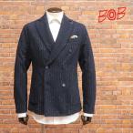 ショッピングモダン 【期間限定ポイント10倍】秋冬 BOB ダブル ジャケット 074731107 綿ウール混ストライプ クラシック アンコン イタリア製 上品 メンズ ボブ