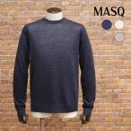 【期間限定ポイント10倍】春夏 MASQ イタリー製サマーニット さっぱり麻 涼しい 無地 丸首セーター マスク メンズ ハイランク リゾート