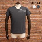 ショッピング半袖シャツ 【期間限定P11倍 閉店SALE】GUESS 半袖Tシャツ KM2K8424 ポリエステル ストレッチ Vネック ロゴ プリント カジュアル スポーツ トレーニング メンズ ゲス