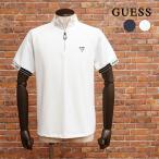 ショッピング紺 【期間限定P11倍 閉店SALE】GUESS 半袖ポロシャツ ハーフジップ MM8K2461 UVカット 吸水速乾 透け防止 ドライタッチ オールシーズン対応 ゴルフ スポーツ ゲス