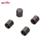 エーモン エアバルブキャップ 艶ブラックカラー メッキ 交換 スペア用 規格JIS D4207 約10×11mm 4個入り 8827