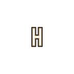イニシャルステッカー 2.5 H ステッカー アルファベット 【H】 DIY リメイク 2.5cm ゼネラルステッカー LD-1H