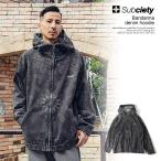 ショッピングバンダナ サブサエティ ジャケット SUBCIETY Bandanna denim hoodie メンズ デニムジャケット ジップフーディー バンダナ柄 送料無料